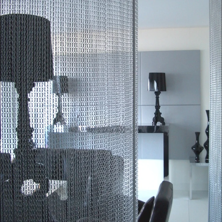 Decorative hanging metal curtain dividers