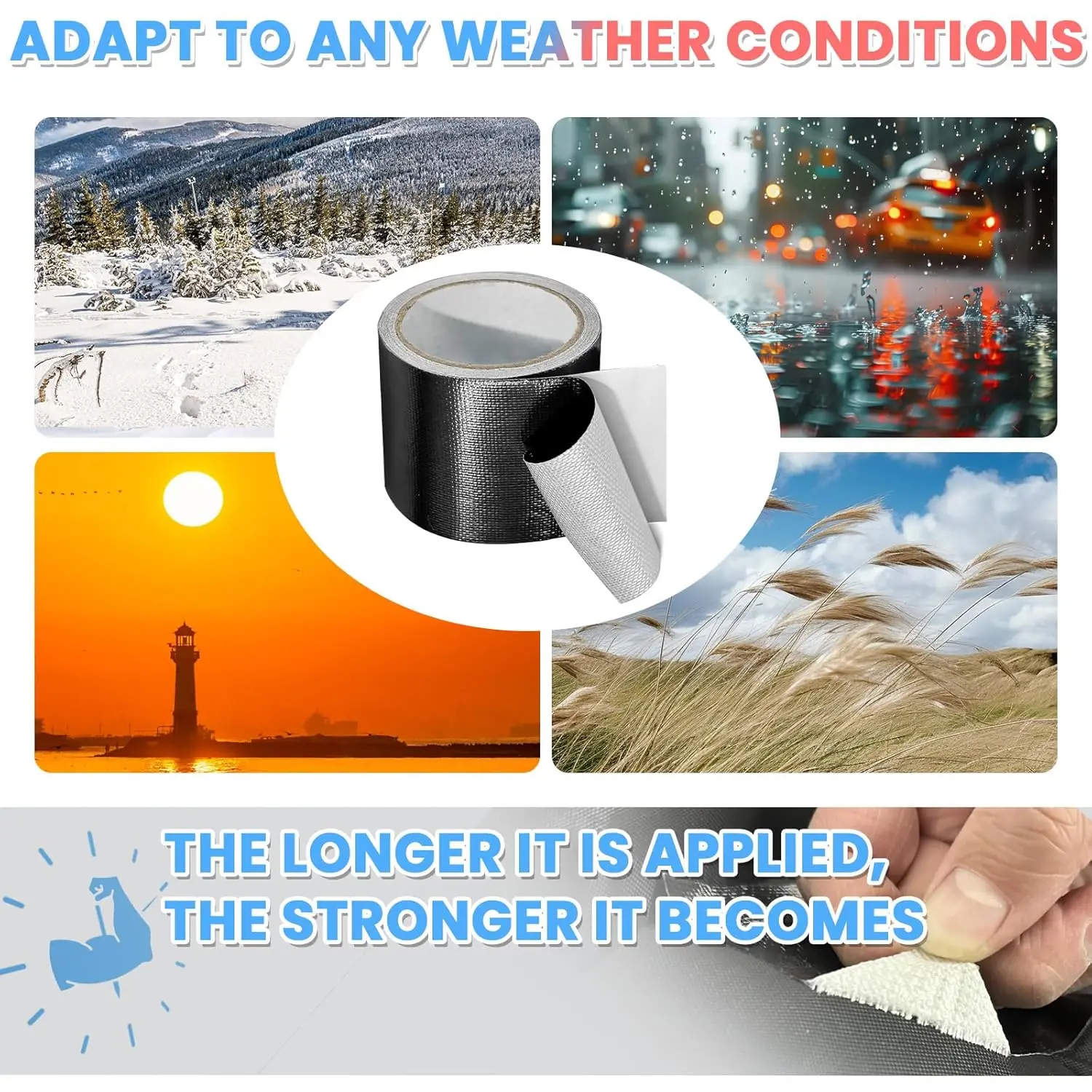 Adhesive roof tape Waterproof Repair Tape for Fabric, Awning, RV Roof, Underbelly, Tarp, Tent, Sail and Boat Cover