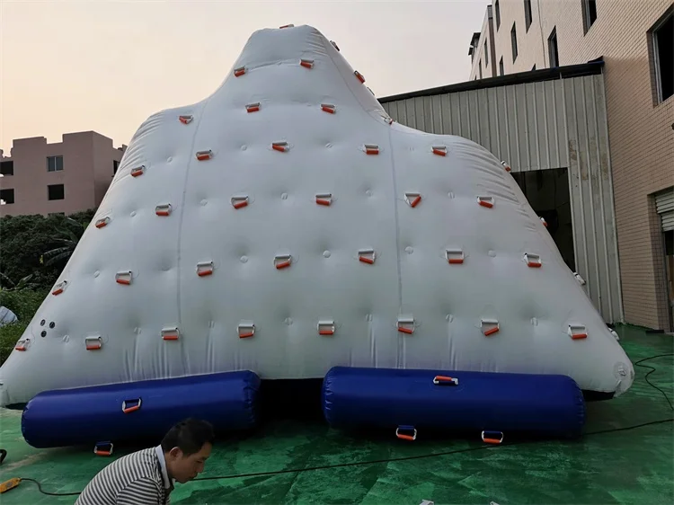 PVC White Slide Tower Water Toy Inflatable Floating Iceberg for Water Sport