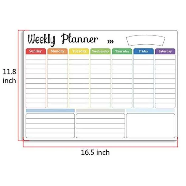 A3 sIze 3 pcs Fridge Magnet Planner Magnetic Weekly Planner Magnetic White Board Sheet Roll Soft Dry Erase Magnetic Whiteboard