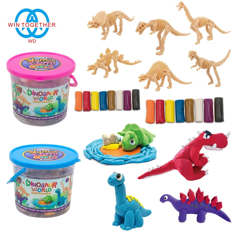 Wholesale Playdough Cutter Diy Set Assembly Kids Dinosaur Skeleton Clay Toy