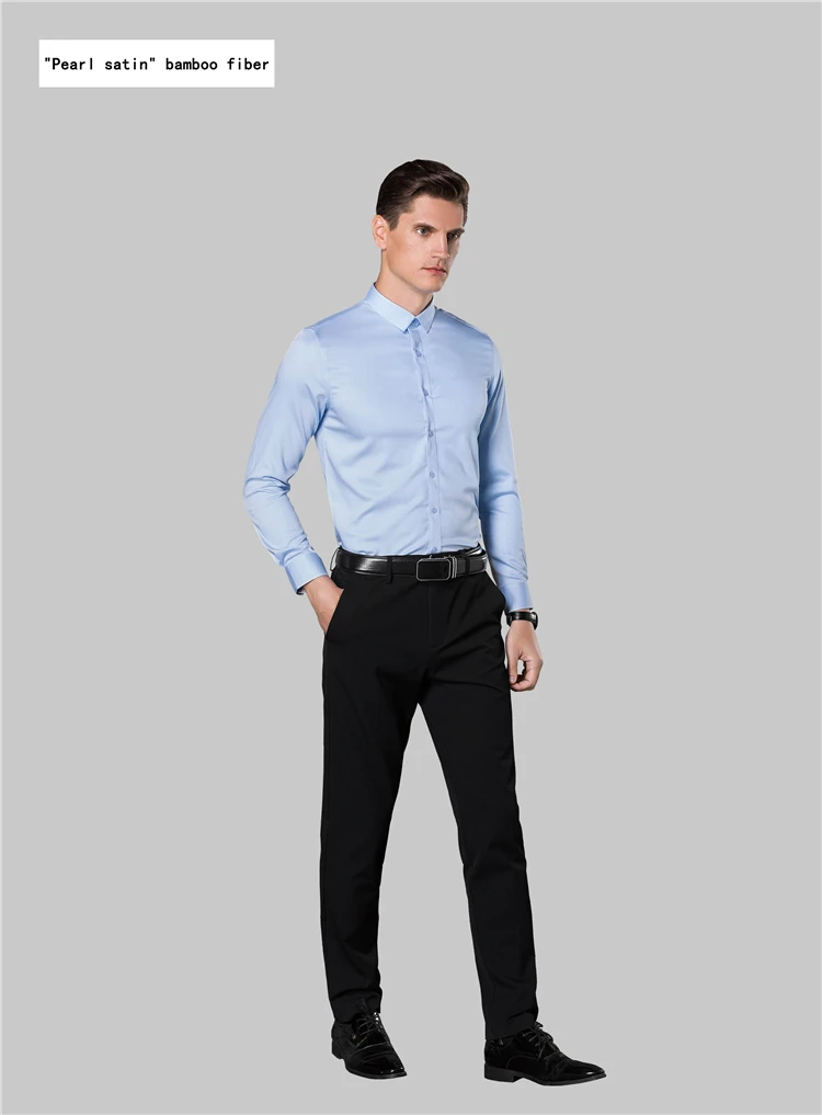 custom corporation bamboo cotton soft shiny luxury work uniform shirt