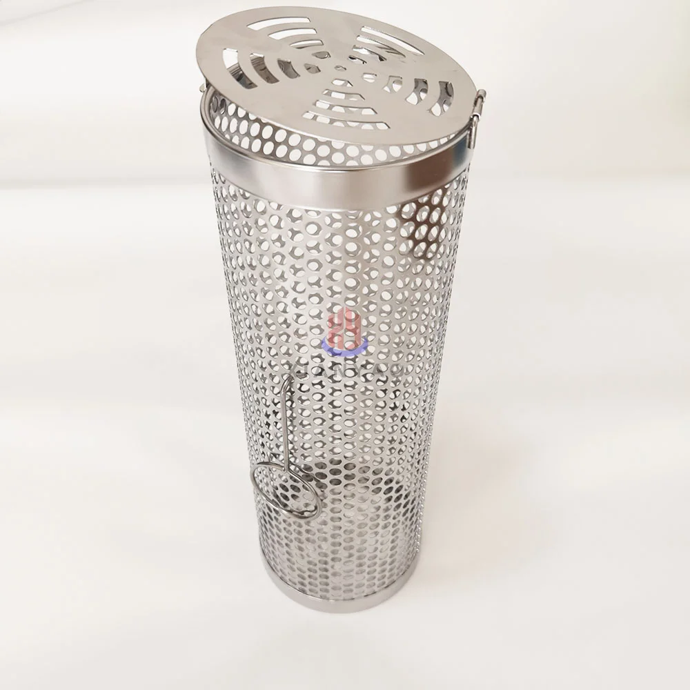 Portable Round Tube Cylinder Stainless Steel Grill Mesh Useful Rolling Grilling Basket for BBQ