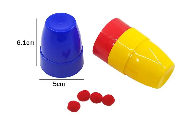 Education Plastic Magic Cup Ball Stage Magic Tricks Props Toys for Child Intelligence Exercise Funny Games toy for Cherryb