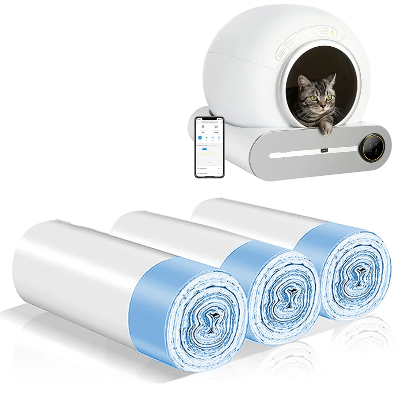 3 Rolls Pet Poop Bags for Tonepie Automatic Litter Box Garbage Self-cleaning Toilet Waste