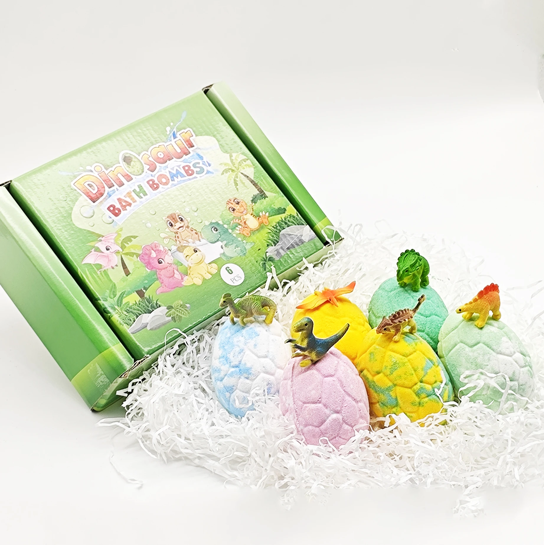 Private Label Bath Sal Ready to Ship Dinosaur Bath Bombs for Kids Bubble Bath Supplies Bombs Gift Set Organic Vegan