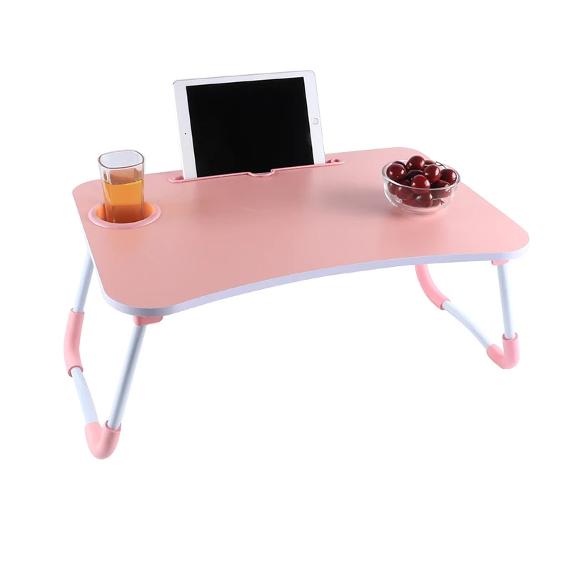 2022 hot sell Low price Children furniture Lazy Folding Study Drawer Table With Slot for Phone or Cups Stand in Bed iPad Table