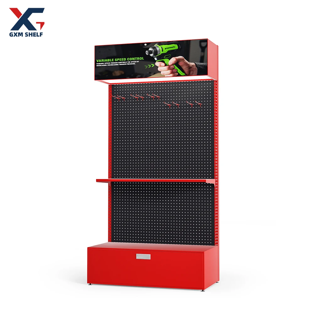 Customized Metal Display Racks with Holes Metal Backboard Electric Display Tool Racks Adjustable Tool Display Racks