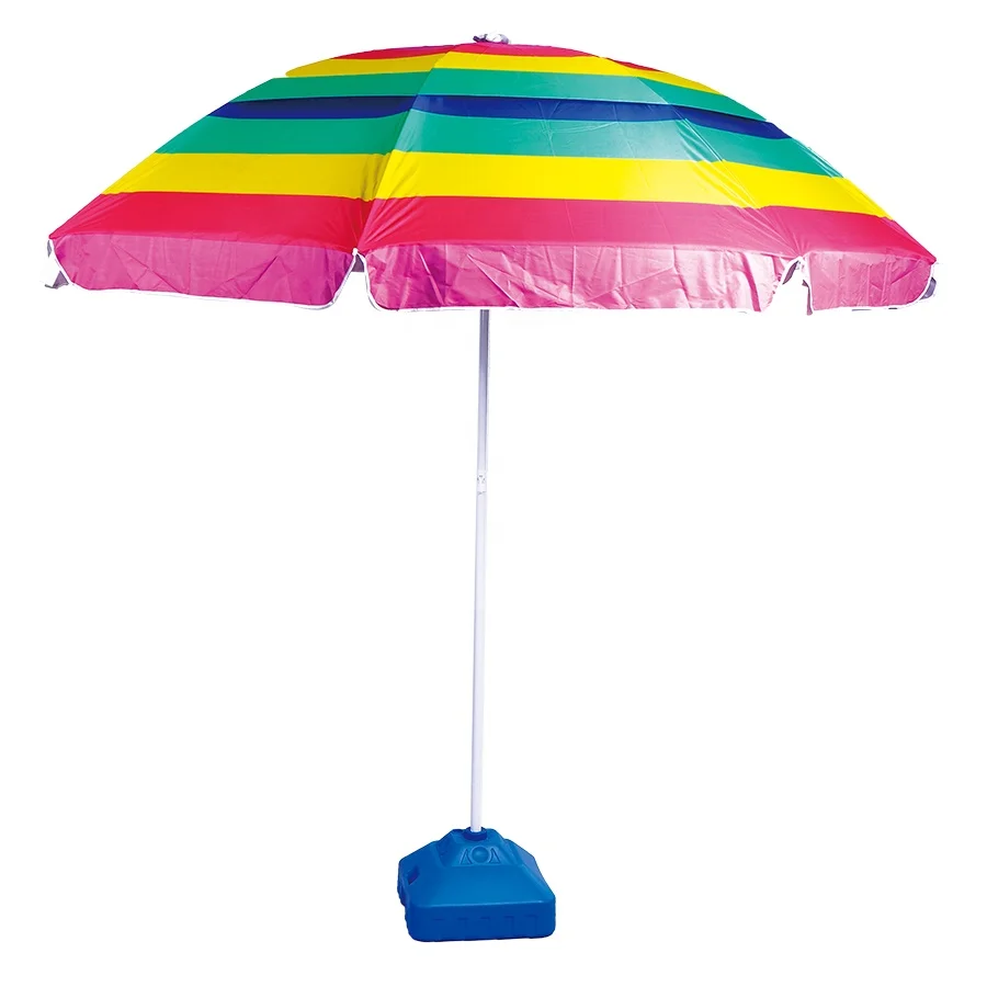 Big size Double Layer Rainbow Striped Garden Beach Sun Parasol Umbrella