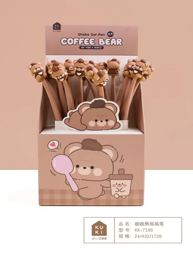 KUKI Cheap hot Selling Promotional Kawaii Pen 0.5mm Korean Pen Carton Cute Gel Pen stationery Manufacturer