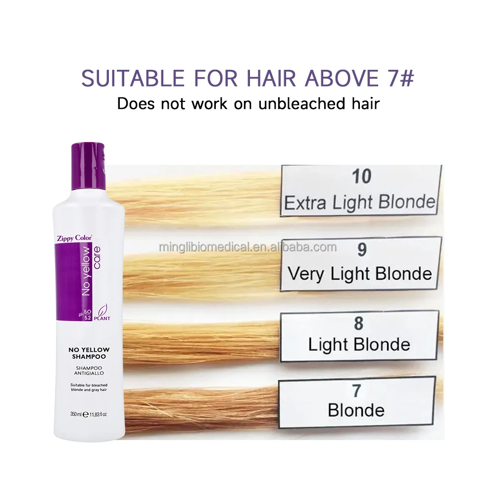 Professional Organic Vegan Anti-Yellow Hair Shampoo Fast Magic No Yellow Hair Shampoo Moisturizing Oil Form 500ML*2