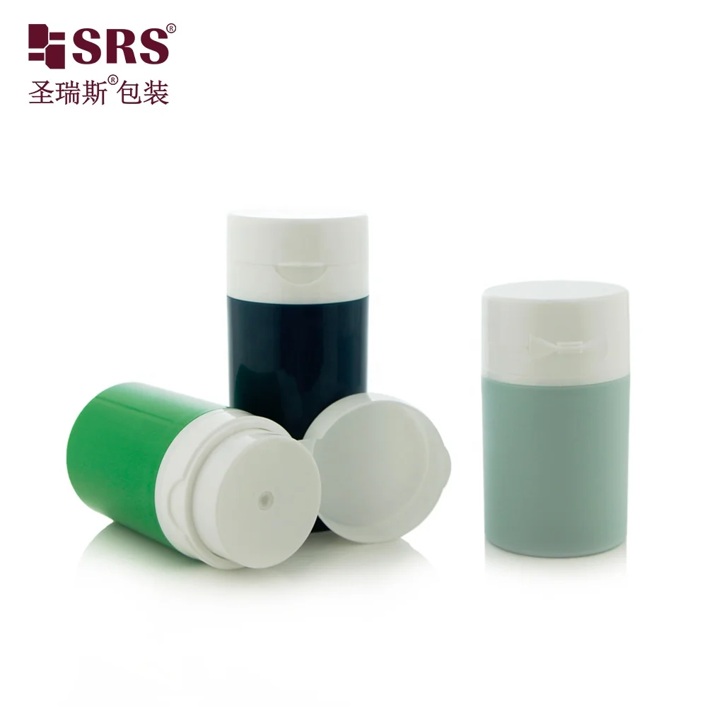 Flip Cap Round Shape Empty Recycled Lotion Pump 100ml PP Airless Bottle