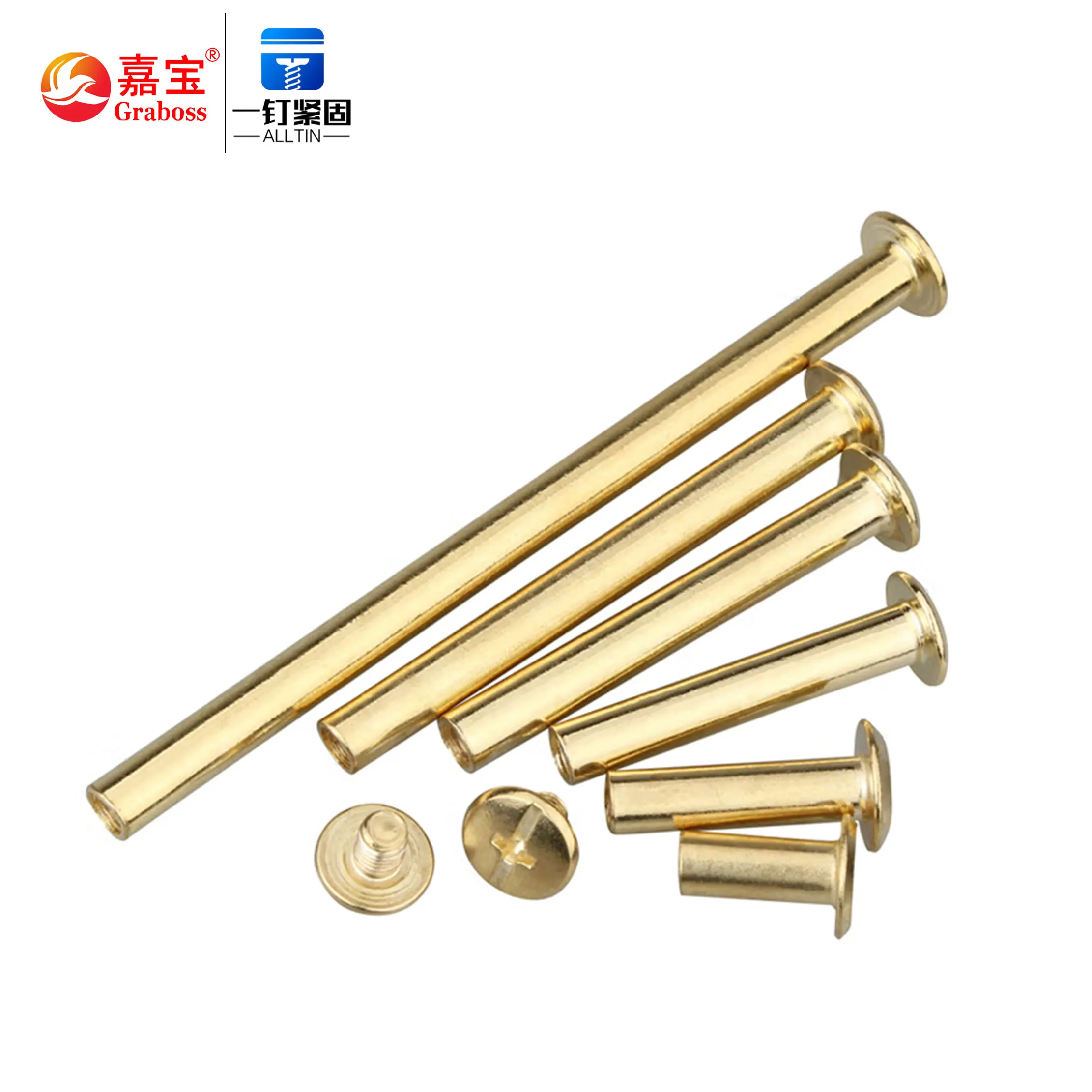 Brass Material Male Female Screws Book Binding Screw Post Binders Aluminum Male Female Chicago Screw GB Chiffon Plain Long Skirt