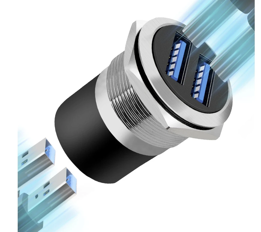 Thread 2.0/3.0 module socket USB data two-way docking panel cabinet D-type module