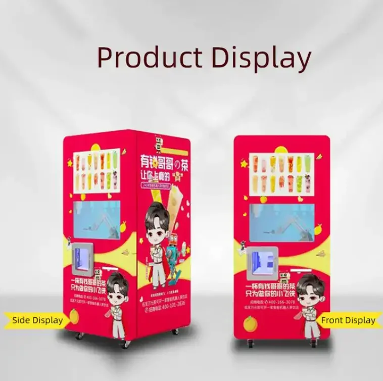 hot sale THLEE bubble tea vending machine 24 hours high efficiency robot arm Hotel Subway Station Shopping Mall vending machine