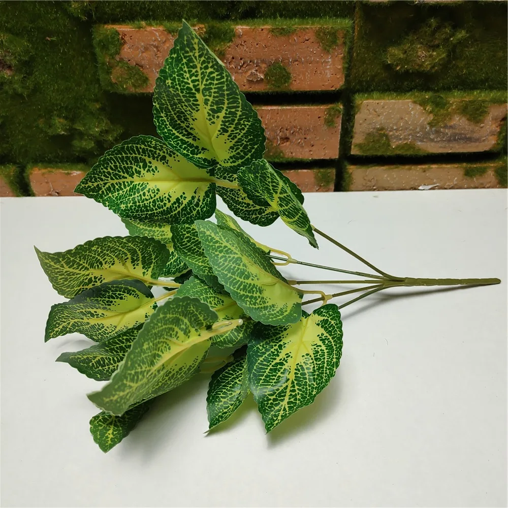 Artificial Flowers Simulate Plant Wall Decorative Leaves Palm Zebra Ferns Leaves Fittonia Leaves Mix Colors Panel Backdrop