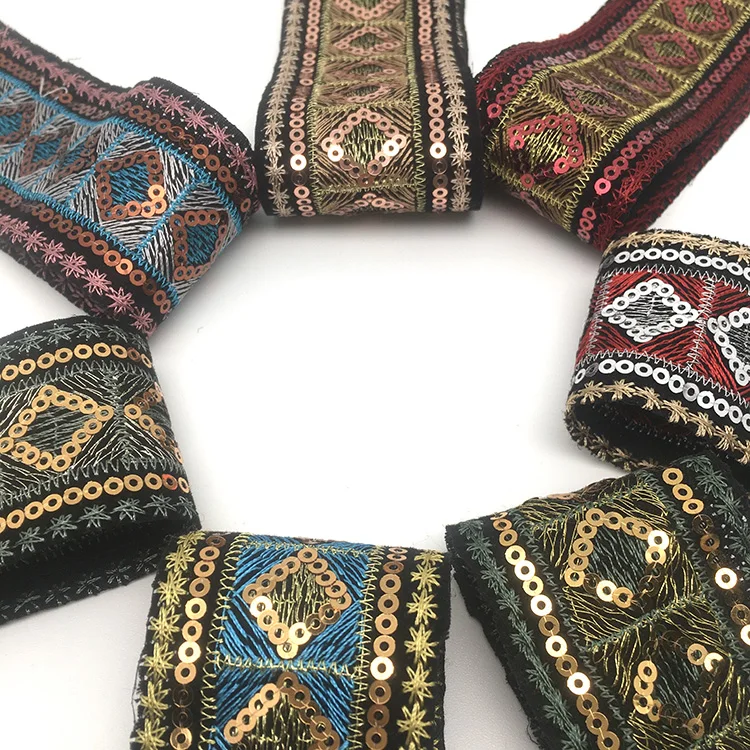 Новое модное Европейское и американское популярное украшение из кружева в этническом стиле/украшение для платья с блестками