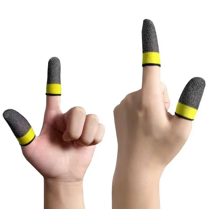 Finger Sleeve Mobile Game Anti-sweat Touch Screen Tips Joystick Silver Fiber Finger Sleeve
