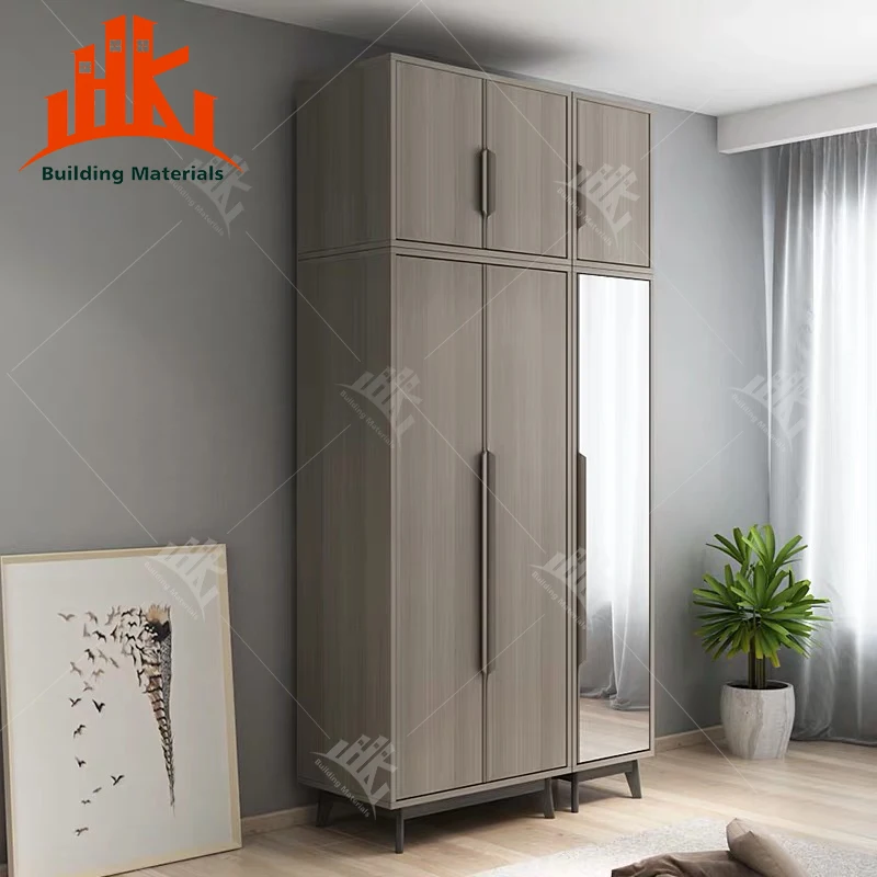 Сделанный на заказ шкаф MDF 3 двери мебель для шкафа деревянные 6 дверей под шкафы гардероба