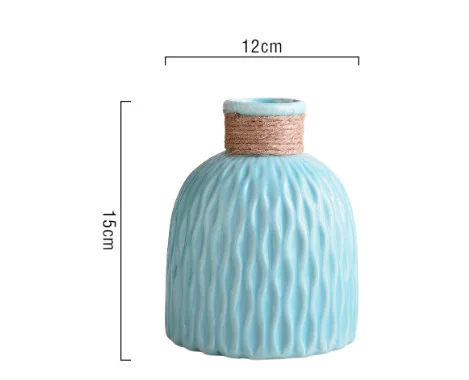 High Quality Minimalist Modern Hemp Rope Control Vase Plastic Vase Flowers for Home Party Decoration