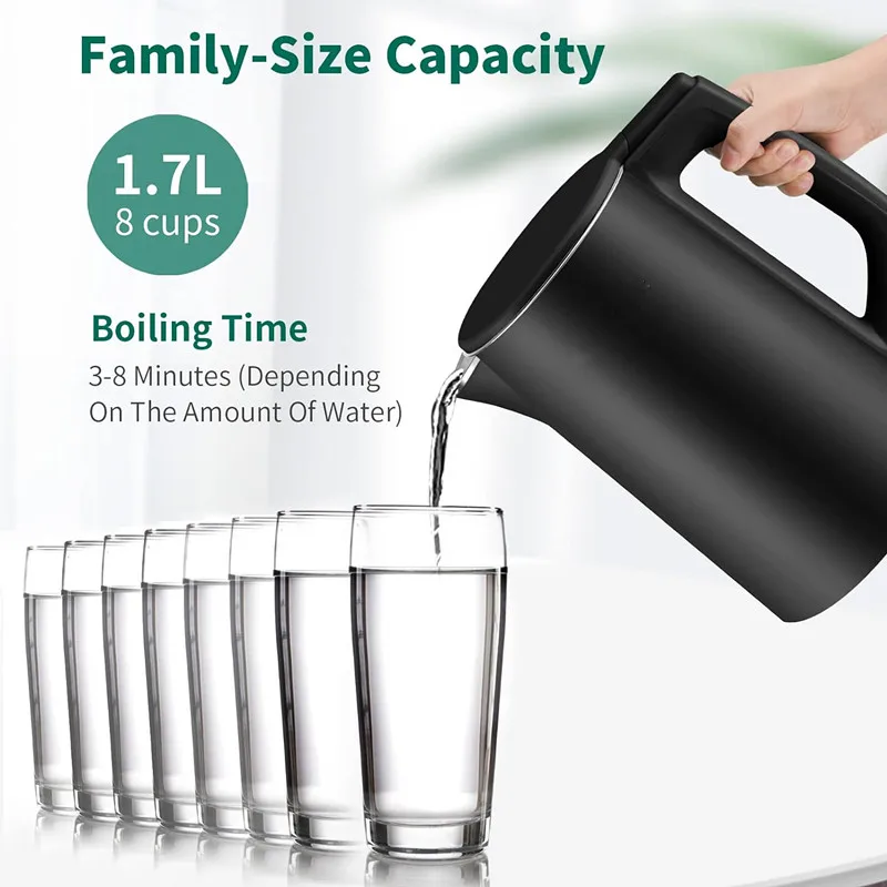 High Quality 1.7L Tea Kettle ElectricFactory Stainless Steel Water Kettle For Home Kitchen Appliances