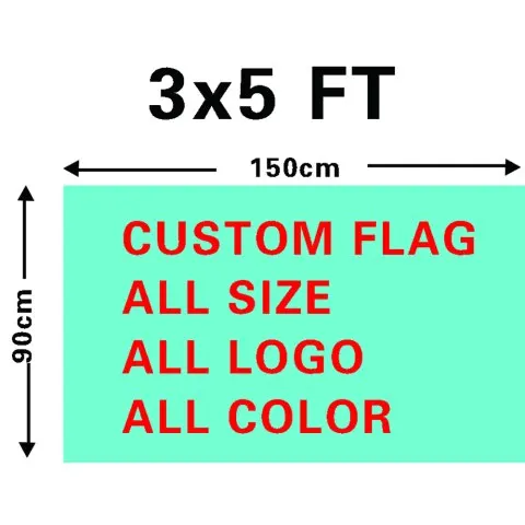 Wholesale 3X5 Feet Customized Logo Printing Flags Promotional Advertising Banner Polyester Silk Normal Country Version Available
