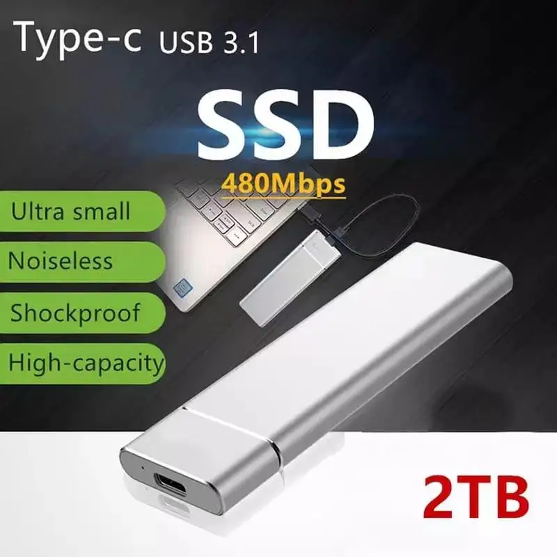 M.2 SSD мобильный твердотельный накопитель 2 ТБ 1 запоминающее устройство жесткого диска компьютера портативный USB 3 жесткий