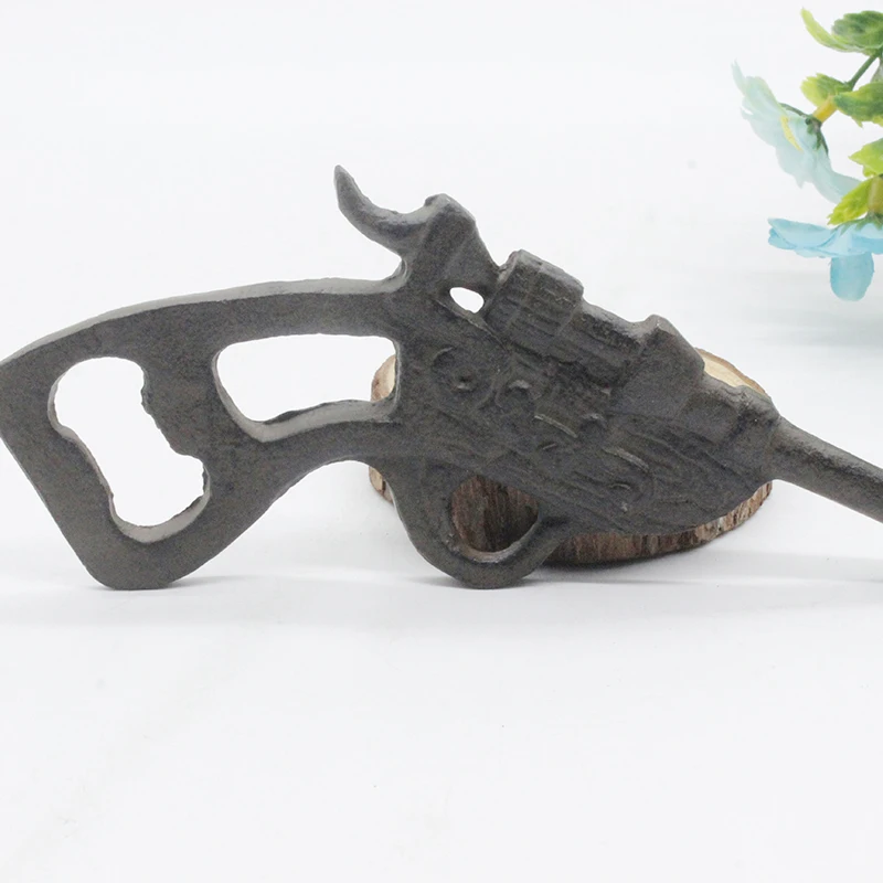 Factory Free Customized Cast Iron Metal Gun  Beer Bottle Opener Wholesale Cheap bar Wedding Decoration Home Decor Kitchen