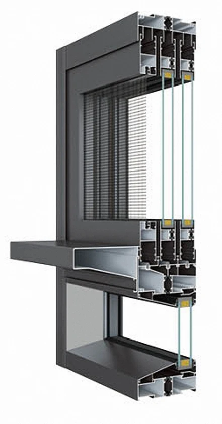 Classic Aluminium Sliding Window Easy Installation Selective Materials Swing Open Style Louver Curtain Type Aluminum Profiles