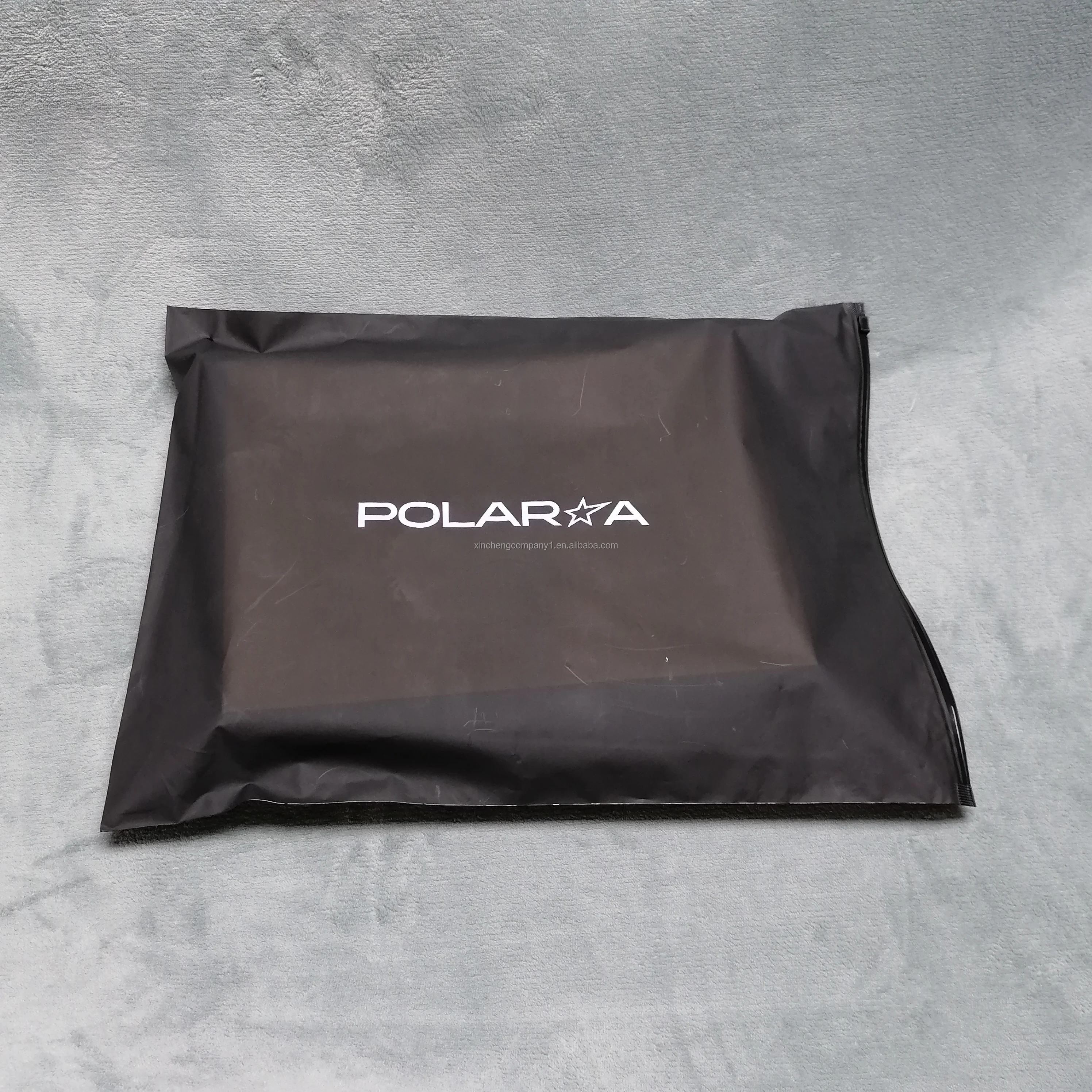 Custom frosted plastic packaging biodegradable frosted eva zipper bag for clothing
