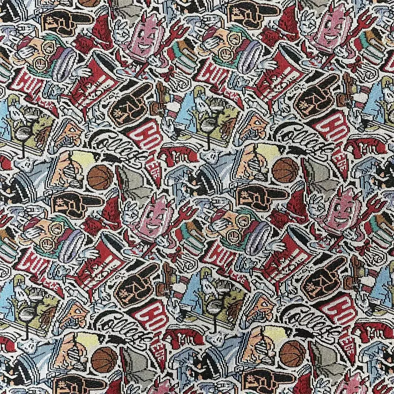 Yarn-dyed jacquard fabric Europe and the United States cartoon style clothing fabric dress jacquard cloth