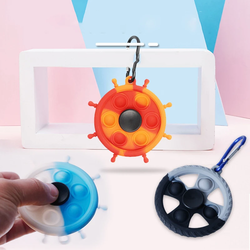 Rotatable Handheld Mini flying fidget spinner finger keychain fidget toys