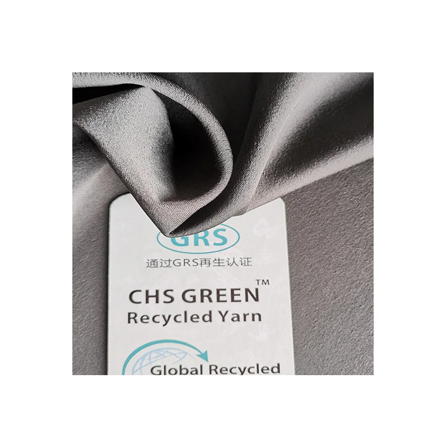 75d*150d  sustainable stretch satin 100% RPET Recycled polyester garment fabric
