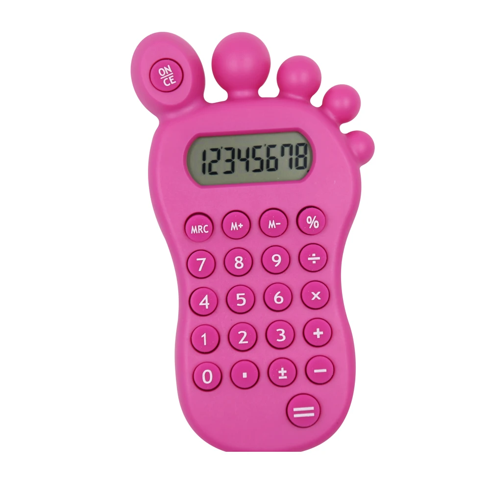 
Wholesale Small Size Kids Love 8 Digit Cute Foot Shape Pocket Calculator With Maze Game 