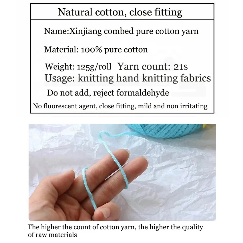 Factory manufacturer import yarn Soft ventilation 100%Cotton Combed Cotton Yarn for knitting sweaters Socks