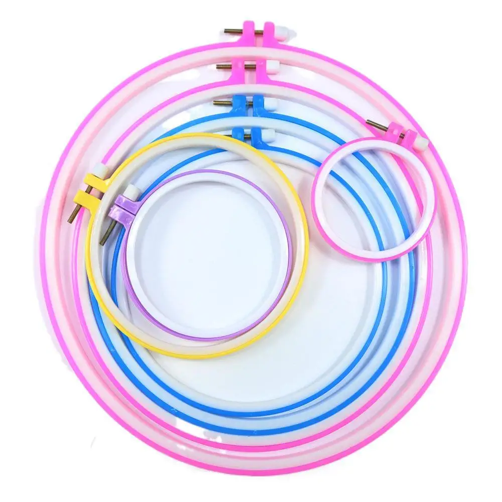 Wholesale Plastic Circle Cross Stitch Hoop Ring 8CM to 28.5CM Embroidery Hoops for Embroidery and Cross Stitch