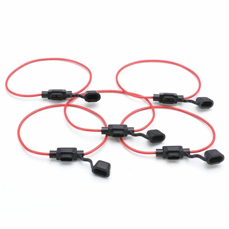 MINI BLADE Style APM ATM Inline 16AWG Fuse Holder (Water Proof) + FUSE SET 5, 7.5, 10, 15, 20 AMP