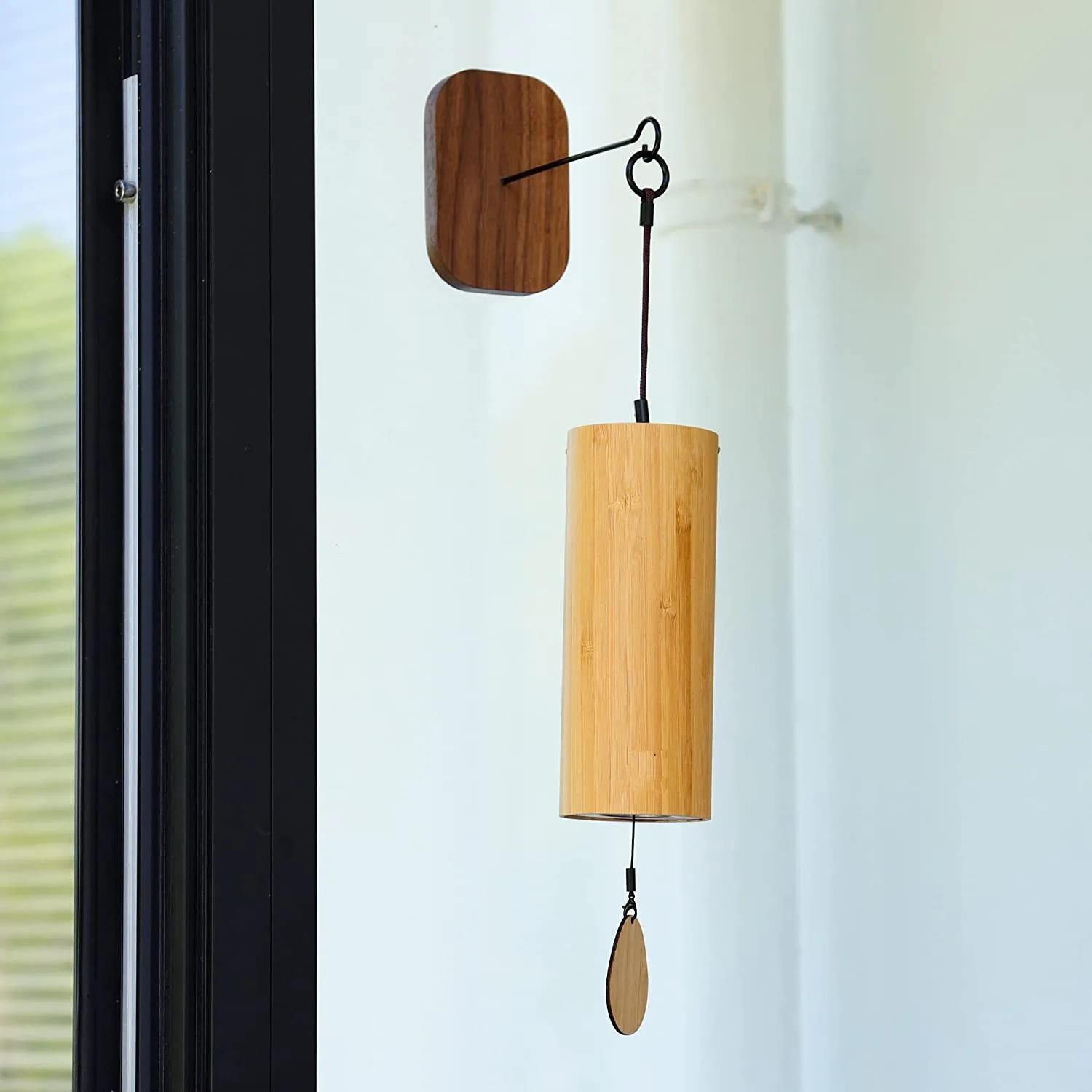 Bamboo Wind Chimes with 4 Types of Ornaments, Wind Bell for Garden Decor
