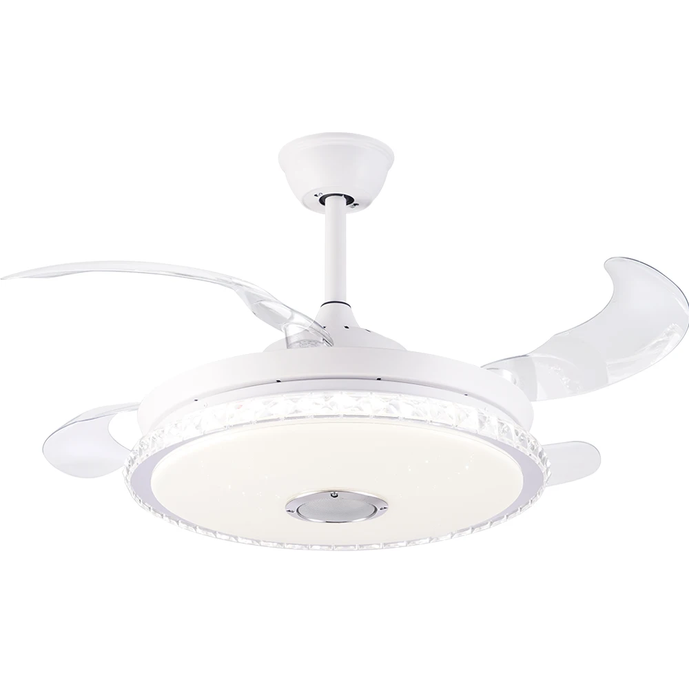 Breezelux 3 Lighting Effects Retractable Ceiling Fan With Lamp Remote Control Sixth Speed Wind Speed New Model Fan
