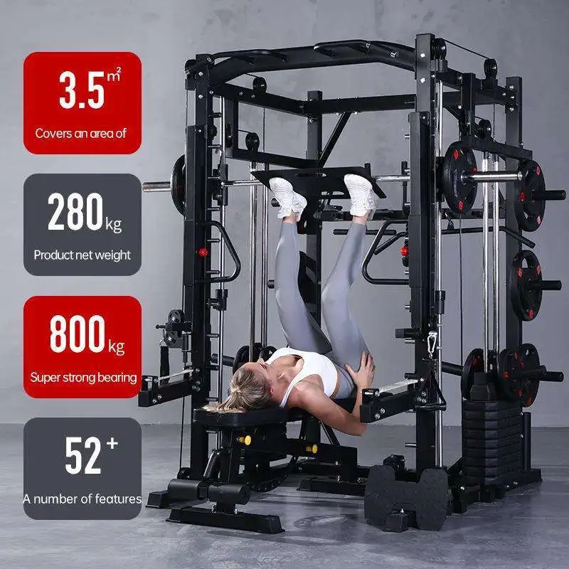 Dinuo OEM/ODM Multi functional Trainer Smith Machine Station Home Using Gym Half Cage Power Rack