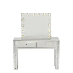 Furniture Manufacturers Glamour Sparkly Crushed diamond Mirrored Vanity Dressing Table With Stool