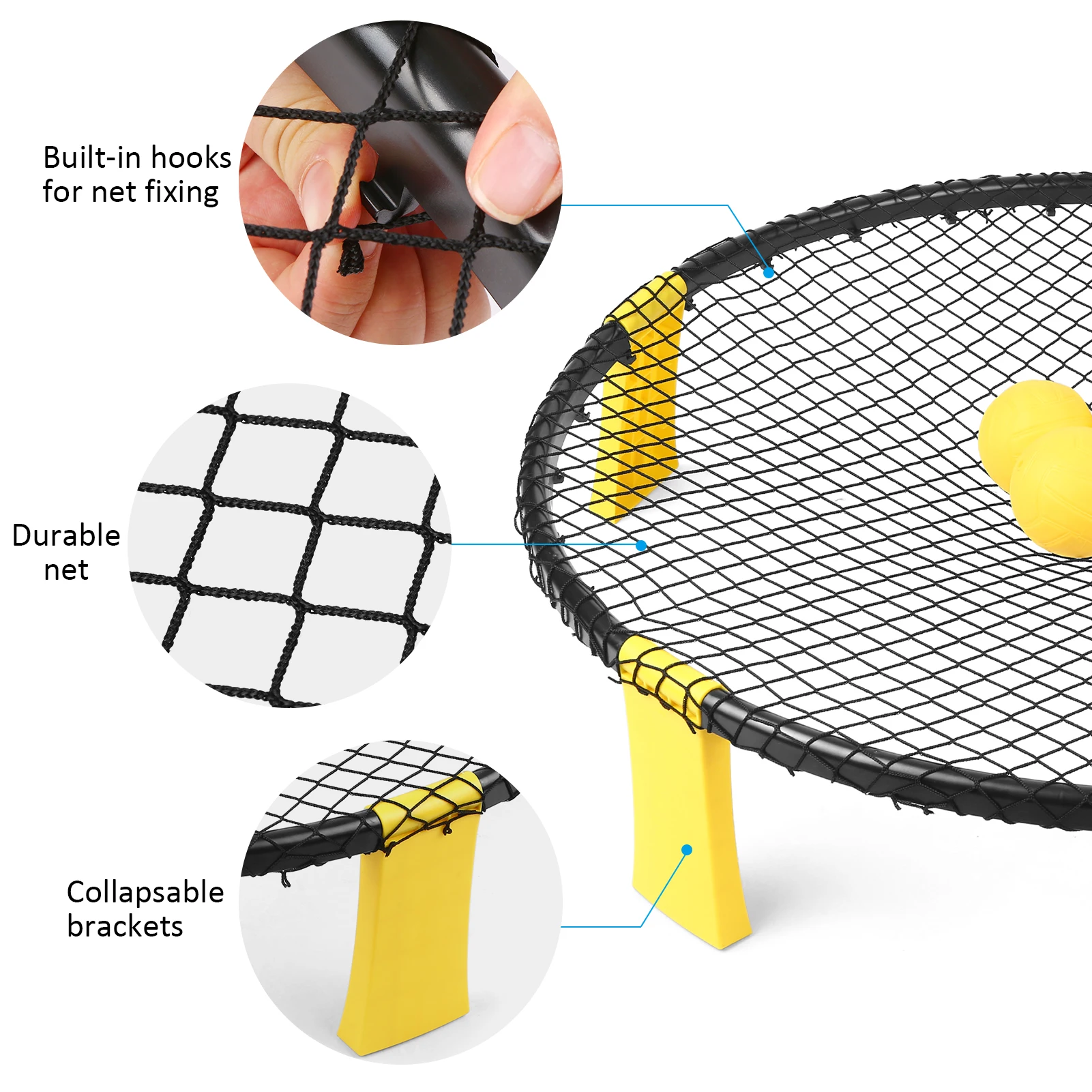 Bilink Outdoor Team Sports 3 Ball Kit Rash Ball Set Spike Ball Game Set Mini Beach Volleyball