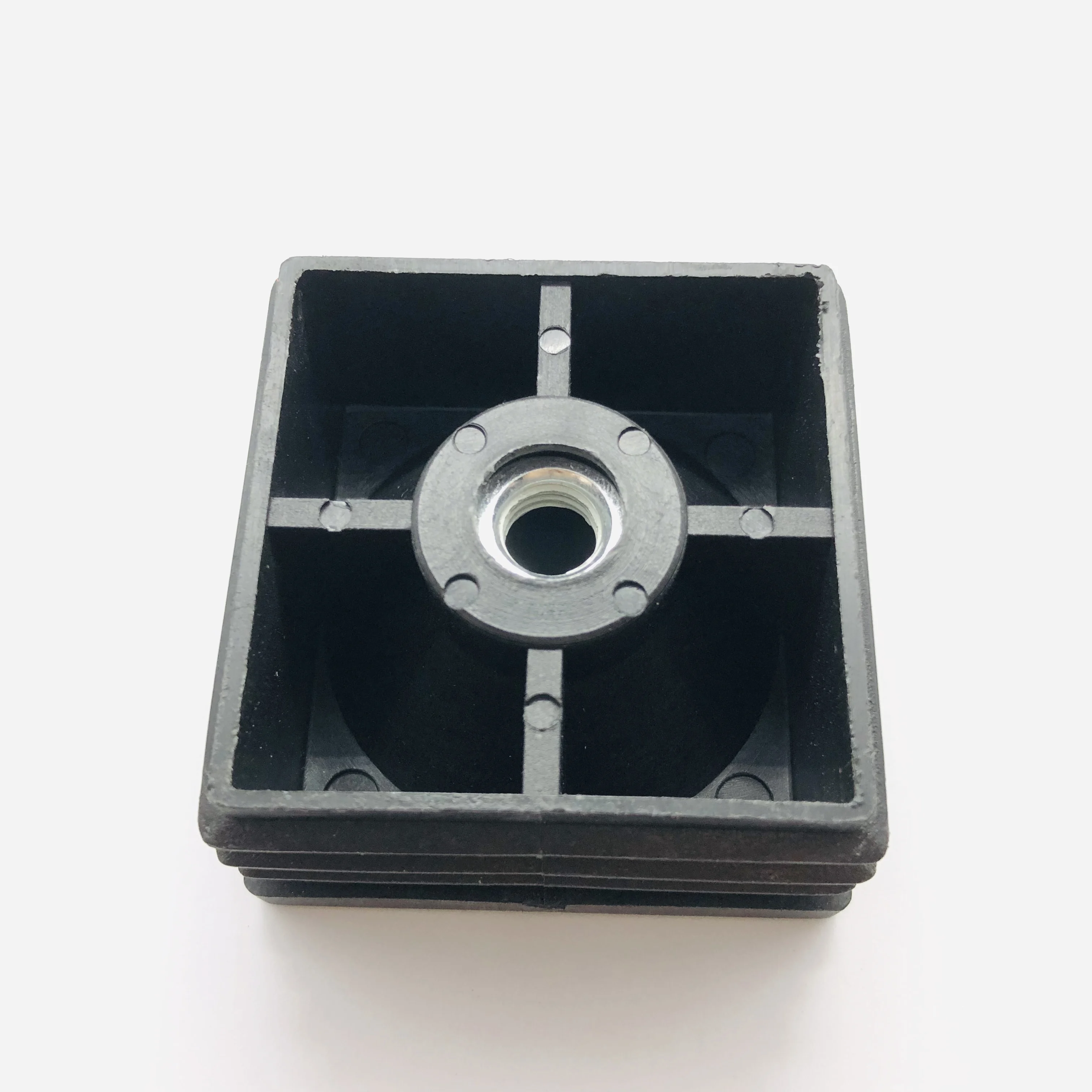 60mm*60mm M10 Square Plastic Pipe Plug Furniture Foot Mats Tube Cover Dustproof Pipe Fittings with Nut