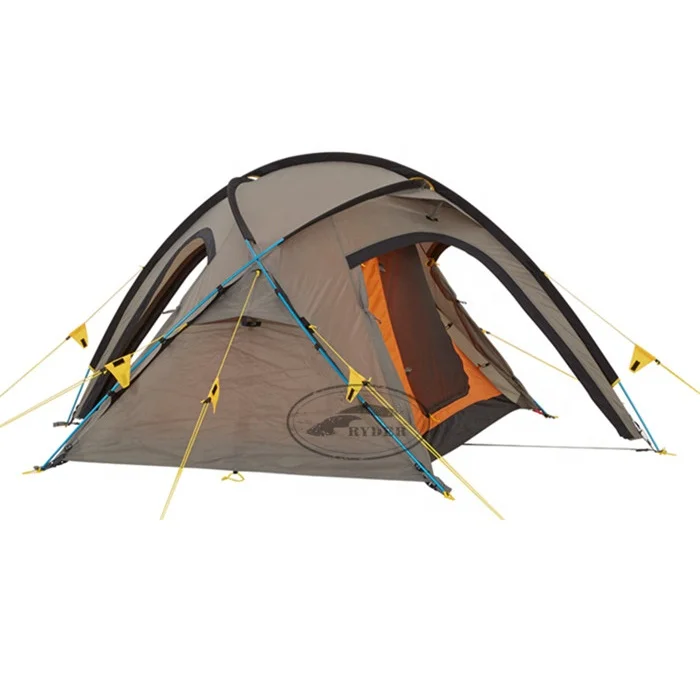 Изготовленный На Заказ маркировки на открытом воздухе водонепроницаемые огнеупорная двухэтажные 3 сезона 2 человека для отдыха палатка лобовое стекло геодезический структуры