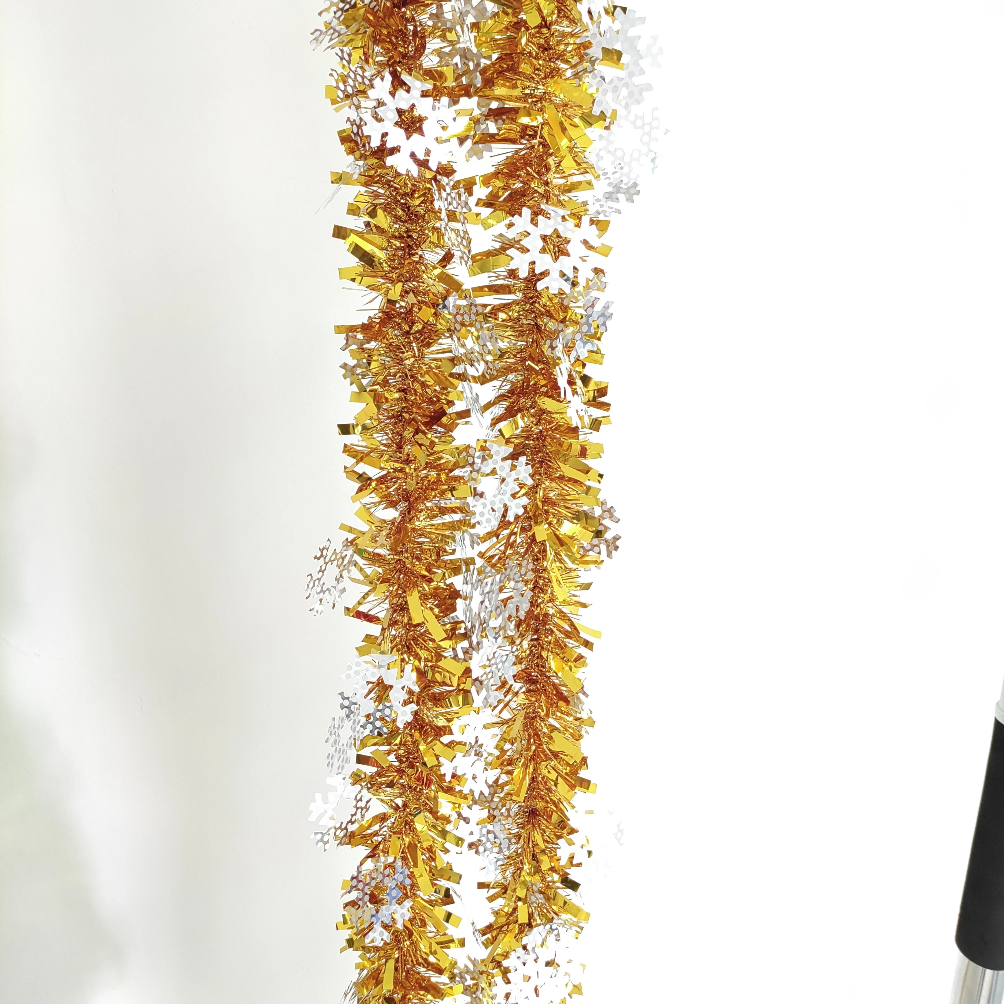Рождественская елка, Золотая мишура, гирлянда, широкие металлические растяжки, праздник, новый год, счастливая вечеринка, Потолочная подвеска Dec