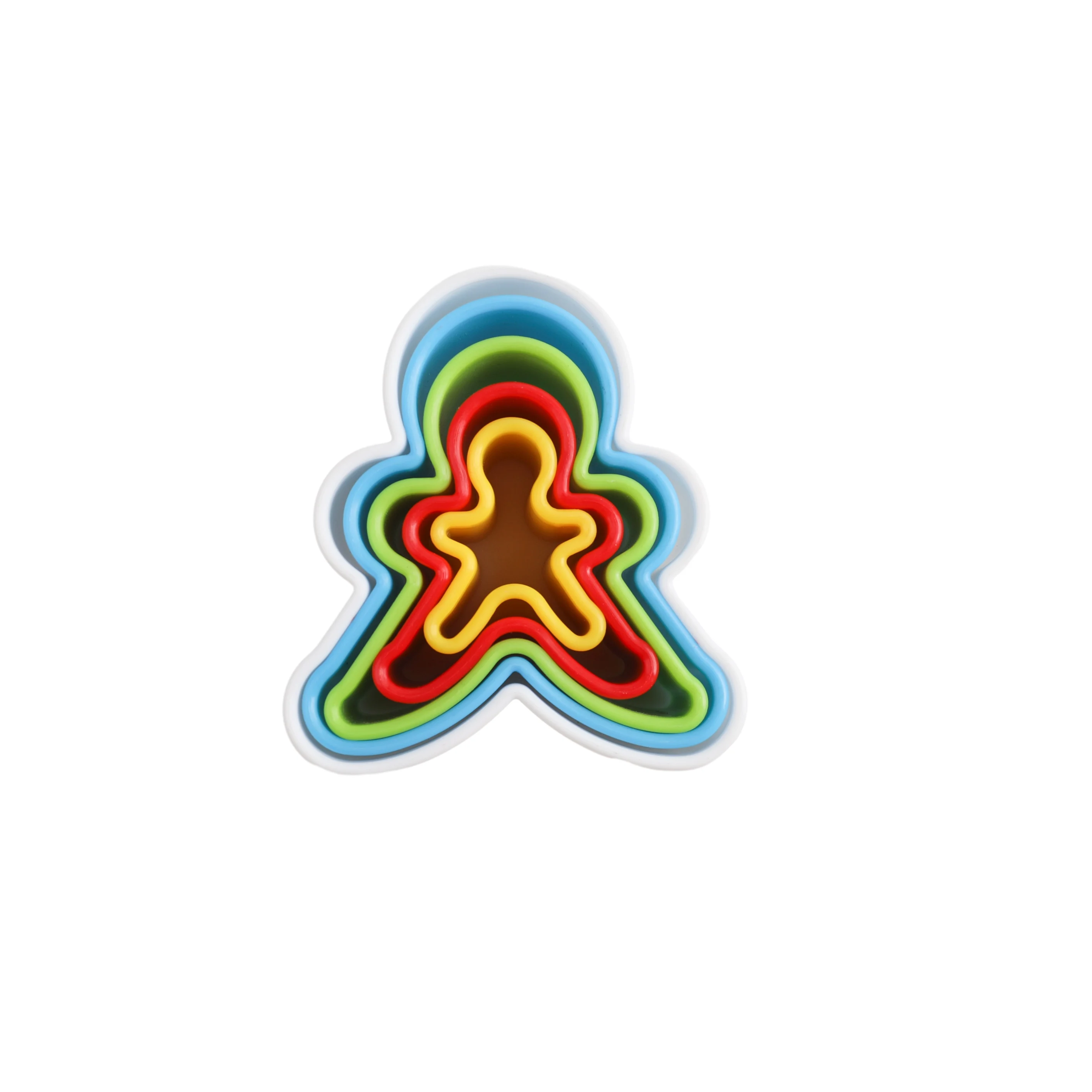 Christmas oem odm customized tree shaped cookies cutters plastic biscuit molds stamp set of 5 pcs