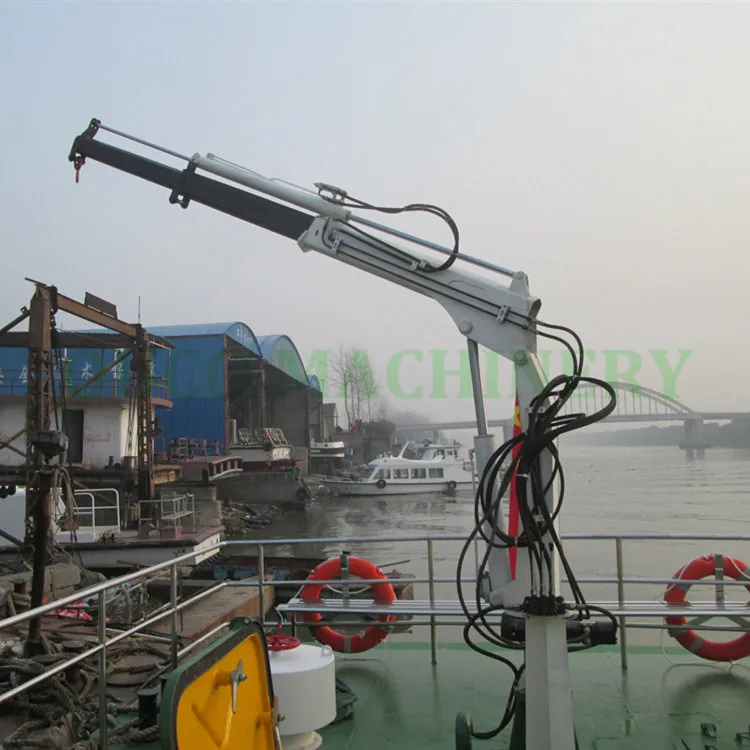 0.35T3.5M marine crane Hydraulic Pedestal Telescopic Boom Marine Deck Yacht Crane