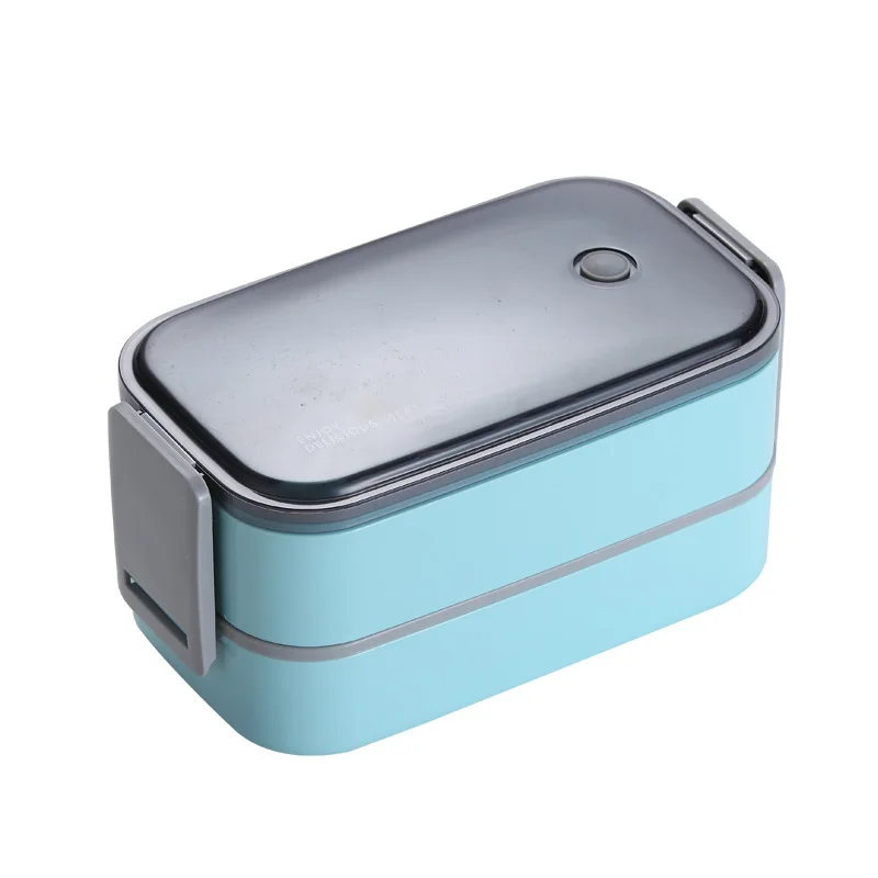 
Eco-Friendly Stackable Reusable PP Plastic Bento Lunch Box Two Layer Compartments Portable stainless steel 304 inner 