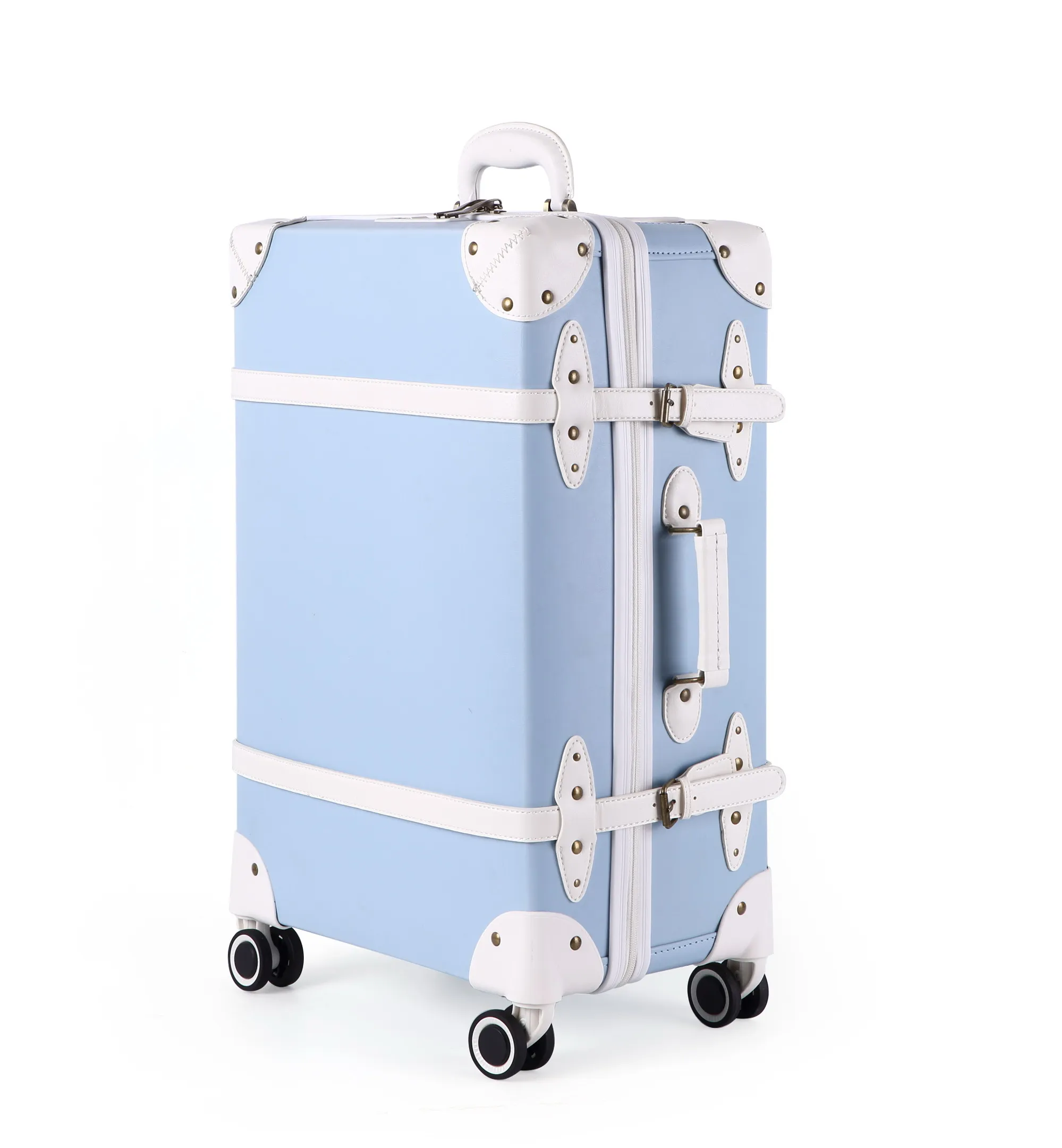 2024 Factory  New Design  PU Leather Zipper  Hand Made Suitcase