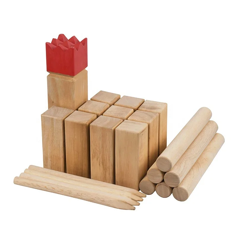 Educational Garden Games for Kids and Adults Outdoor Wooden Kubb Game Set  for Fun and Learning